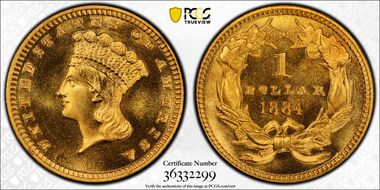 1884 G$1 MS69