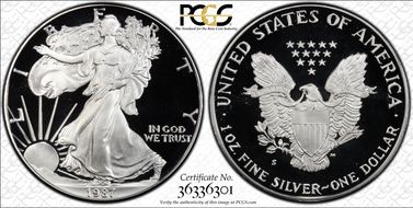 1987-S $1 Silver Eagle PR70DCAM
