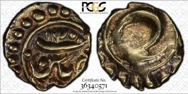 AH1200 (1785) Fanam KM-128.1 Patan AU58