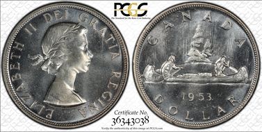 1953 S$1 No Strap, FWL MS64