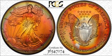 2002 $1 Silver Eagle MS67