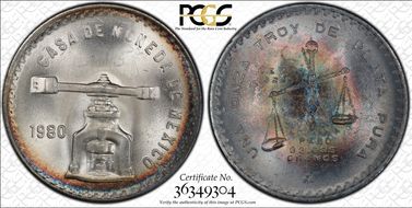 1980-Mo Onza KM-M49b.5  Ag MS65