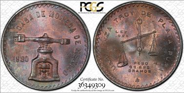 1980-Mo Onza KM-M49b.5  Ag MS64