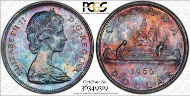 1966 S$1 Large Beads MS61