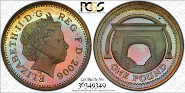 2006 £1 S-J20 Egypt Arch PR67DCAM