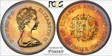 1972 25p S-LL1 Silver Anniversary Cu-Ni PR66