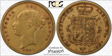 1881-S 1/2 Sov S-3862E VF25