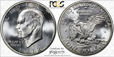 1972-S $1 Silver MS67