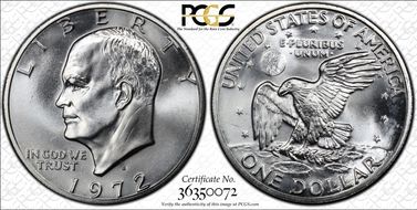 1972-S $1 Silver MS67
