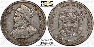 1904 50C KM-5  Ag XF40