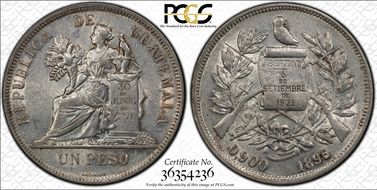 1896 Peso AU55