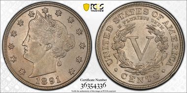 1891 5C AU58+