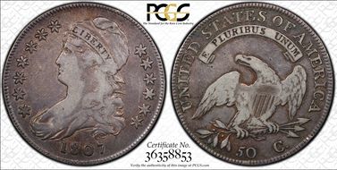 1807 50C Capped Bust, Small Stars F12