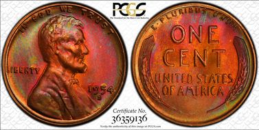 1954-S 1C MS66RB