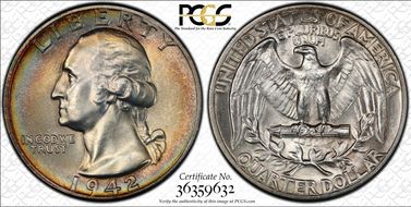 1942 25C MS65