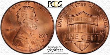 2017-P 1C Shield MS65RD