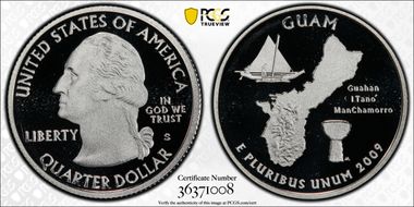 2009-S 25C Guam Silver PR70DCAM