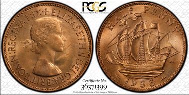 1953 1/2D S-4155 MS65RD