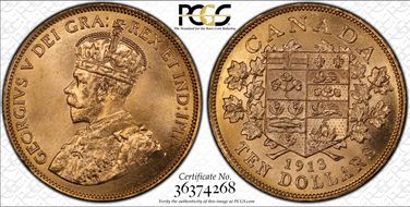 1913 $10 Gold Reserve MS65+