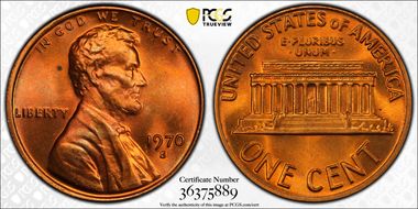 1970-S 1C Small Date MS66RD