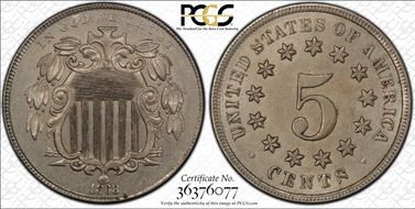 1868 5C Rev of 1868 FS-904 AU55