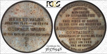1900 Bryan$ HK-783a Silver Raised Rim Gorham Mfg. Co. MS65