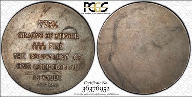 1896 Bryan$ HK-1010 Silver, Jaccard No Tiffany & Co. on Edge AU53