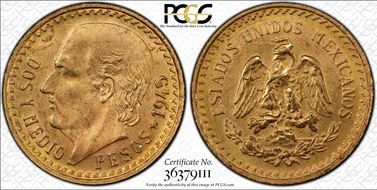 1945 2 1/2 P KM-463  Au MS64