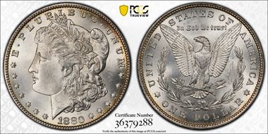 1880 $1 VAM 11, Checkmark MS64