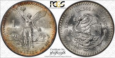 1985-Mo Onza Libertad Ag MS67