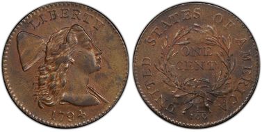 1794 1C S-22, Bent Lock MS63BN