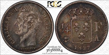 1827-A 1/4 Fr Gad-353 XF45