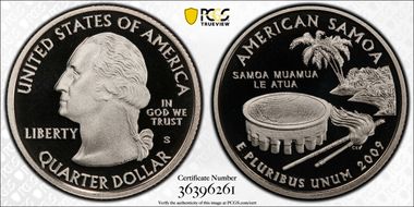 2009-S 25C American Samoa PR70DCAM