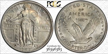 1917 25C Type 1 MS63FH