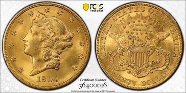1904 $20 MS64