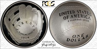 2014-P $1 Baseball Hall of Fame PR68DCAM