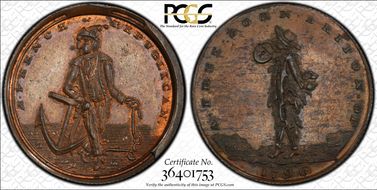 1796 Tk 1/2D DH-521a Middlesex, Skidmore's MS63BN