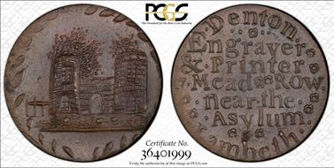 (c.1790) Tk 1/4D DH-17 Surrey, Lambeth MS63BN