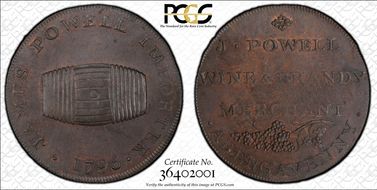 1795 Tk 1/2D DH-1 Monmouthshire Abergavenny MS64BN