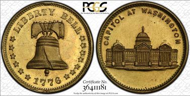 (1876) Token Pa-Ph 225 Brass Mule w/ Pa-Ph 262F Obv MS64