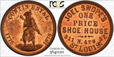 (1876) Token Mo-Sl 35B Copper  Joel Swope's MS64RB