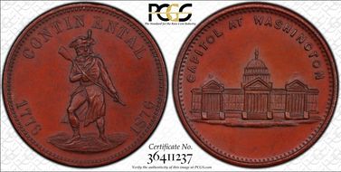 (1876) Token Pa-Ph 227 Bronzed Mule w/Pa-Ph 262F Obv. MS64