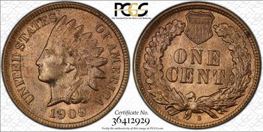 1909-S 1C Indian MS63RB