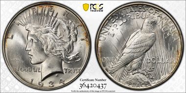 1934-D $1 MS66+