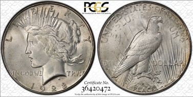 1928-S $1 MS64+