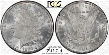1880-CC $1 VAM 6, 8/Low 7 MS65