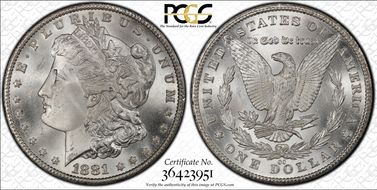 1881-CC $1 MS65+
