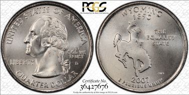 2007-D 25C Wyoming Satin Finish SP67