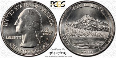 2010-D 25C Mount Hood NP MS66