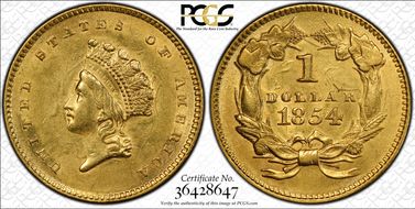 1854 G$1 Type 2 MS62